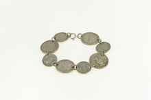 Load image into Gallery viewer, Sterling Silver 1944 D 10 20 Centavo Philippines Coin Bracelet 6.75&quot;