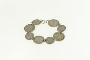 Sterling Silver 1944 D 10 20 Centavo Philippines Coin Bracelet 6.75"
