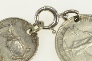 Sterling Silver 1944 D 10 20 Centavo Philippines Coin Bracelet 6.75"