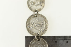 Sterling Silver 1944 D 10 20 Centavo Philippines Coin Bracelet 6.75"