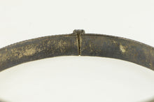 Load image into Gallery viewer, Sterling Silver Feather Inlay Vintage Statement Bangle Bracelet 8&quot;