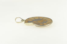 Load image into Gallery viewer, Sterling Silver Ammolite Fossil Shell Ornate Medallion Pendant