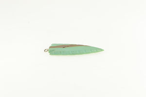 Sterling Silver Turquoise Carved Arrowhead Vintage Pendant