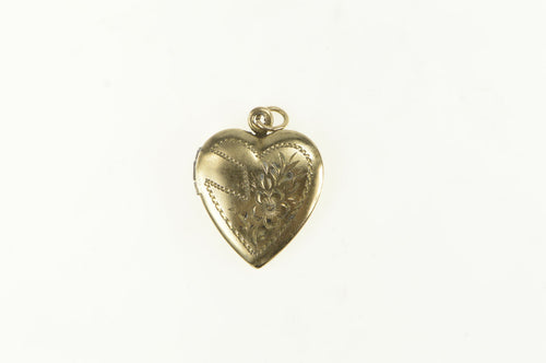 Gold Filled Puffy Engravable Heart Locket Pendant