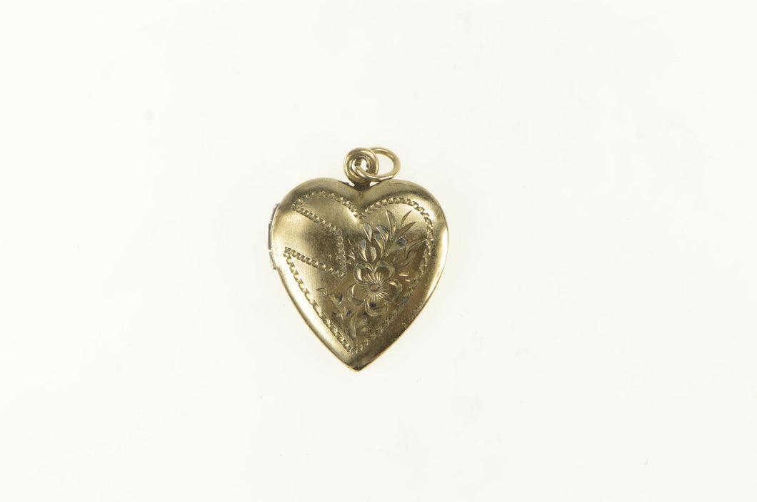 Gold Filled Puffy Engravable Heart Locket Pendant
