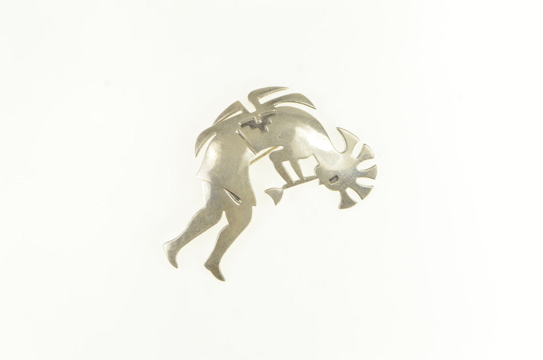 Sterling Silver Kokopelli Hopi Fertility Symbol Pin/Brooch