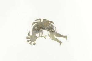 Sterling Silver Kokopelli Hopi Fertility Symbol Pin/Brooch