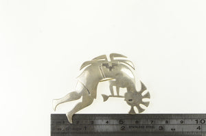 Sterling Silver Kokopelli Hopi Fertility Symbol Pin/Brooch