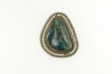 Load image into Gallery viewer, Sterling Silver Chrysocolla Vintage Southwestern Oval Pin/Brooch