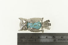 Load image into Gallery viewer, Sterling Silver Beau Vintage Turquoise Owl Wisdom Pin/Brooch