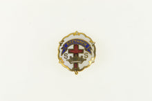 Load image into Gallery viewer, 10K Cross Crown Sunday School Uncas Lapel Pin/Brooch Yellow Gold