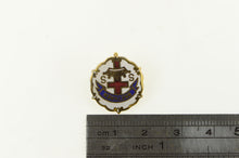 Load image into Gallery viewer, 10K Cross Crown Sunday School Uncas Lapel Pin/Brooch Yellow Gold