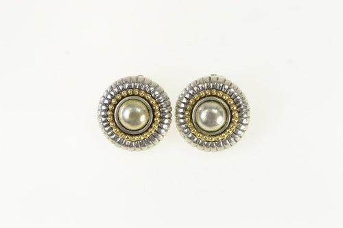 Sterling Silver Flli Menegatti 14k Gold Round Clip Earrings