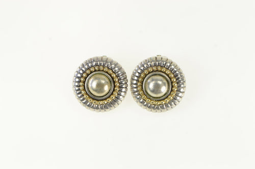 Sterling Silver Flli Menegatti 14k Gold Round Clip Earrings