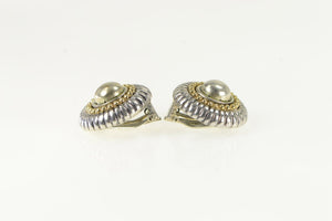 Sterling Silver Flli Menegatti 14k Gold Round Clip Earrings