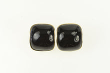 Load image into Gallery viewer, 14K 1960&#39;s Vintage Curved Black Onyx Earrings Yellow Gold