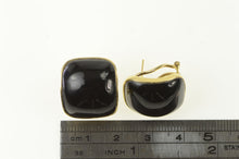 Load image into Gallery viewer, 14K 1960&#39;s Vintage Curved Black Onyx Earrings Yellow Gold