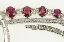 Load image into Gallery viewer, 18K 10 Ctw Ruby Diamond Statement Necklace 16.5&quot; White Gold