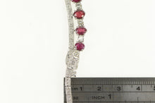 Load image into Gallery viewer, 18K 10 Ctw Ruby Diamond Statement Necklace 16.5&quot; White Gold