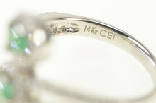 Load image into Gallery viewer, 14K 1.45 Ctw Emerald Diamond Halo Bypass Ring White Gold