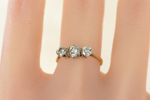 14K 0.83 Ctw 1930's Diamond Engagement Ring Yellow Gold