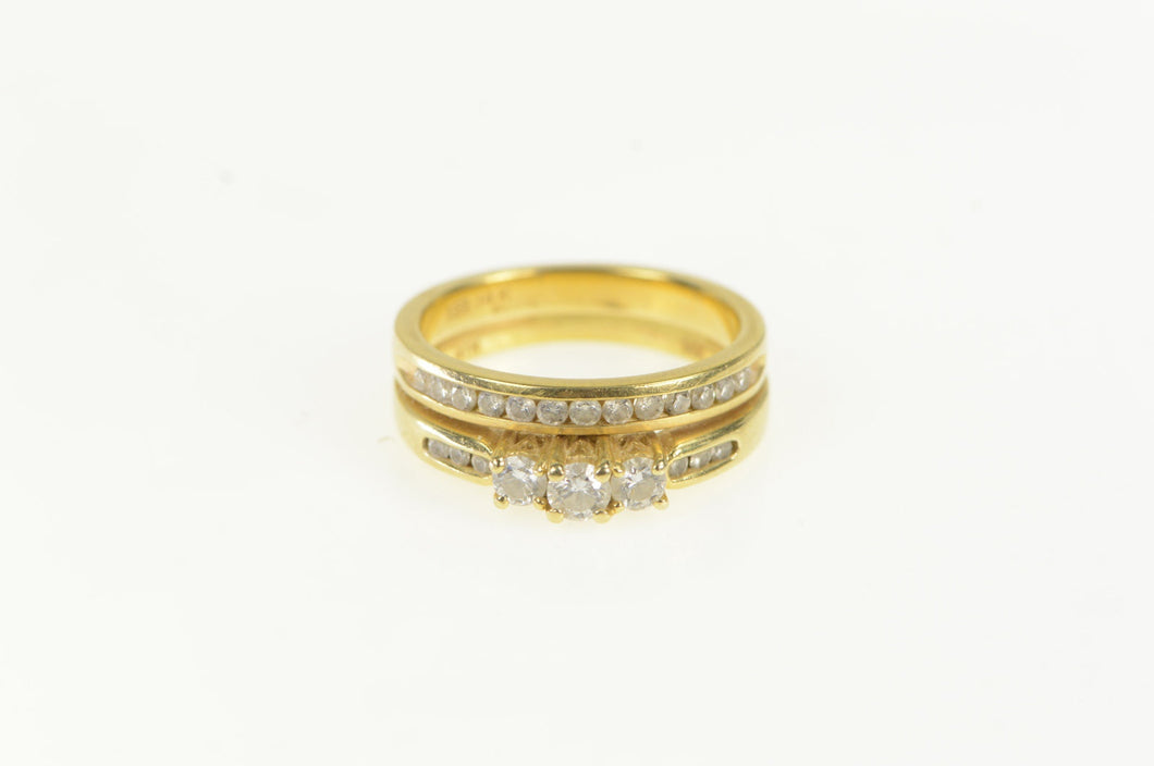 14K 0.50 Ctw Diamond Engagement Bridal Set Ring Yellow Gold