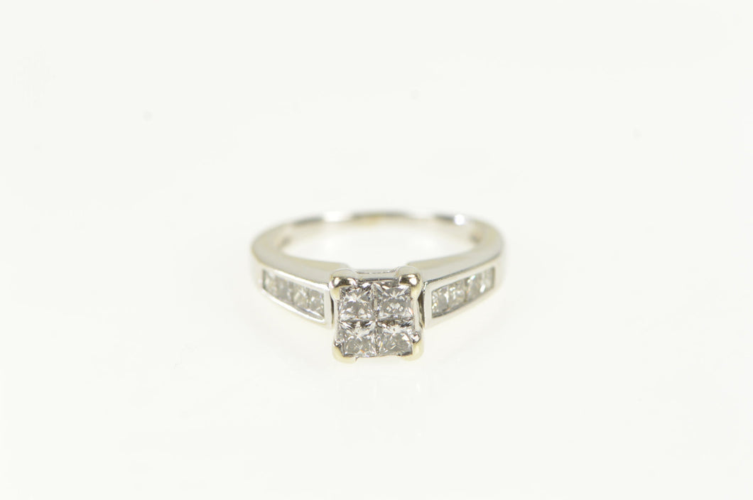 14K 1.00 Ctw Princess Diamond Engagement Ring White Gold