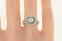 Load image into Gallery viewer, 14K 1.00 Ctw Diamond Cluster Engagement Ring White Gold