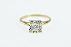 14K 1940's 0.47 Ct Diamond Engagement Ring Yellow Gold