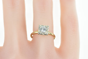 14K 1940's 0.47 Ct Diamond Engagement Ring Yellow Gold