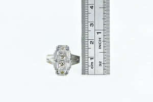 14K Art Deco OEC Diamond Engagement Ring White Gold