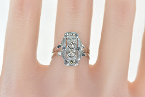 14K Art Deco OEC Diamond Engagement Ring White Gold