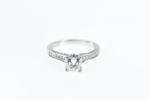 14K 1.25 Ctw Princess Diamond Engagement Ring White Gold