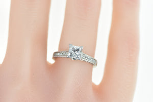 14K 1.25 Ctw Princess Diamond Engagement Ring White Gold