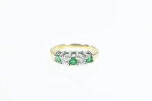 Load image into Gallery viewer, 14K 0.63 Ctw 1950&#39;s Emerald Diamond Classic Ring White Gold