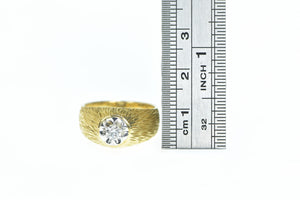 14K 0.20 Ct Retro Grooved Vintage Statement Ring Yellow Gold