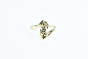 10K Diamond Wavy Vintage Statement Ring Yellow Gold