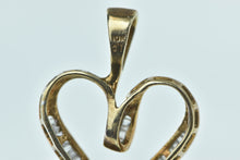 Load image into Gallery viewer, 10K Baguette Diamond Curvy Heart Love Pendant Yellow Gold