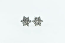 Load image into Gallery viewer, 10K 0.56 Ctw Diamond Vintage Cluster Stud Earrings White Gold