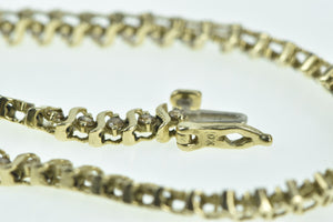 10K 1.75 Ctw Brown Diamond Vintage Tennis Bracelet 7" Yellow Gold