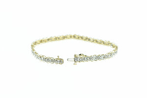 10K 1.50 Ctw Diamond Vintage Classic Tennis Bracelet 7" Yellow Gold