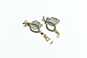 14K 1.00 Ctw Diamond Grape Cluster Earrings Yellow Gold