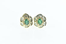 Load image into Gallery viewer, 14K 2.75 Ctw Emerald Diamond French Clip Earrings Yellow Gold