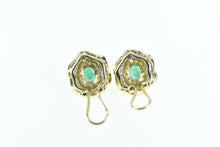 Load image into Gallery viewer, 14K 2.75 Ctw Emerald Diamond French Clip Earrings Yellow Gold