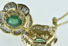 Load image into Gallery viewer, 14K 2.75 Ctw Emerald Diamond French Clip Earrings Yellow Gold