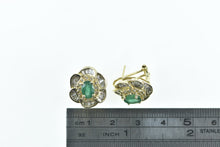 Load image into Gallery viewer, 14K 2.75 Ctw Emerald Diamond French Clip Earrings Yellow Gold