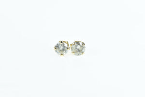 14K 1.47 Ctw Diamond Vintage Solitaire Stud Earrings Yellow Gold