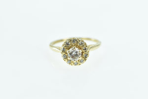 14K 0.61 Ctw Diamond Halo Engagement Ring Yellow Gold