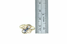 Load image into Gallery viewer, 14K Sapphire Diamond Vintage Swirl Cluster Ring Yellow Gold