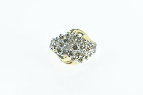 10K 1.33 Ctw Vintage Diamond Cluster Ring Yellow Gold